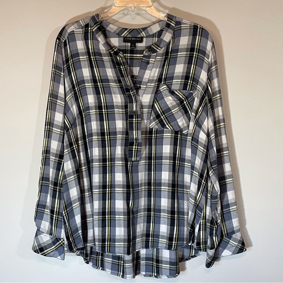 Lane Bryant Tops - Lane Bryant Plaid Popover Top